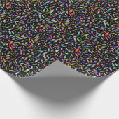 Moderne abstracte, meerkleurige diamanten op zwart cadeaupapier (Hoek)