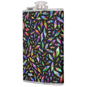 Moderne abstracte, meerkleurige diamanten op zwart heupfles (Links)