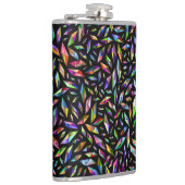 Moderne abstracte, meerkleurige diamanten op zwart heupfles (Rechts)