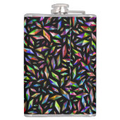 Moderne abstracte, meerkleurige diamanten op zwart heupfles (Achterkant)