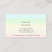 Moderne abstracte meerkleurige pastel-schaduwen visitekaartje (Achterkant)