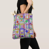 Moderne Abstracte, meerkleurige Tote Bag (Dichtbij)