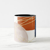 Moderne Abstracte meetkunde van de Mideeuw Tweekleurige Koffiemok (Center)
