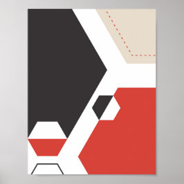 Moderne, Abstracte, meetkundige hexagon kunst Poster