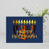 Moderne Abstracte Menorah koperroest Folie Feestdagenkaart (Staand Voorkant)