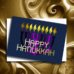 Moderne Abstracte Menorah Paarse Folie Feestdagenkaart<br><div class="desc">Moderne Abstracte Menorah Paarse</div>