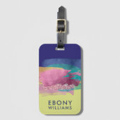 Moderne Abstracte metalen verfpenseelstreken Bagagelabel (Voorkant (verticaal))