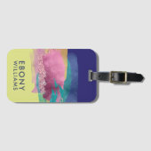 Moderne Abstracte metalen verfpenseelstreken Bagagelabel (Voorkant (horizontaal))