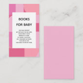 Moderne Abstracte, minimale roze boeken voor Baby Informatiekaartje (Voorkant / Achterkant)