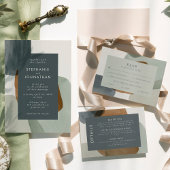 Moderne Abstracte minimale Waterverf bruiloft Kaart