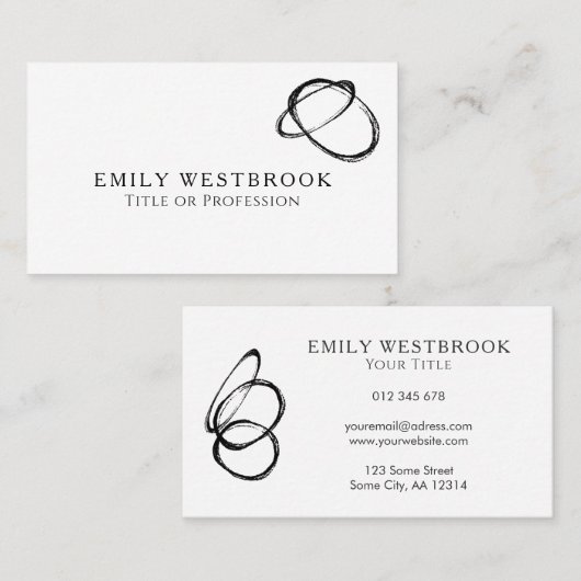 Moderne Abstracte minimalistische art Professional Visitekaartje (Voorkant / Achterkant)