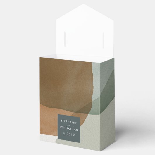 Moderne Abstracte minimalistische bruiloft Bedankdoosjes (Geopend)