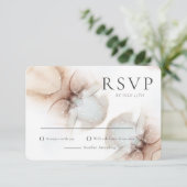 Moderne Abstracte minimalistische bruiloft RSVP Ka Kaart (Staand voorkant)