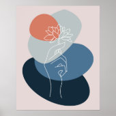 Moderne Abstracte minimalistische Holding Flower B Poster (Voorkant)