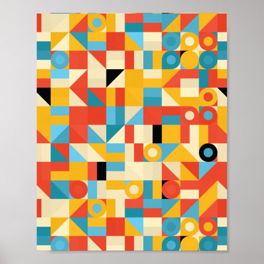 Moderne Abstracte minimalistische kringen Driehoek Poster (Voorkant)