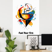 Moderne Abstracte Minimalistische Motiverende Koff Poster (Thuiskantoor)