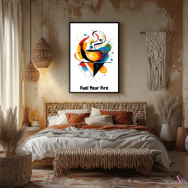 Moderne Abstracte Minimalistische Motiverende Koff Poster
