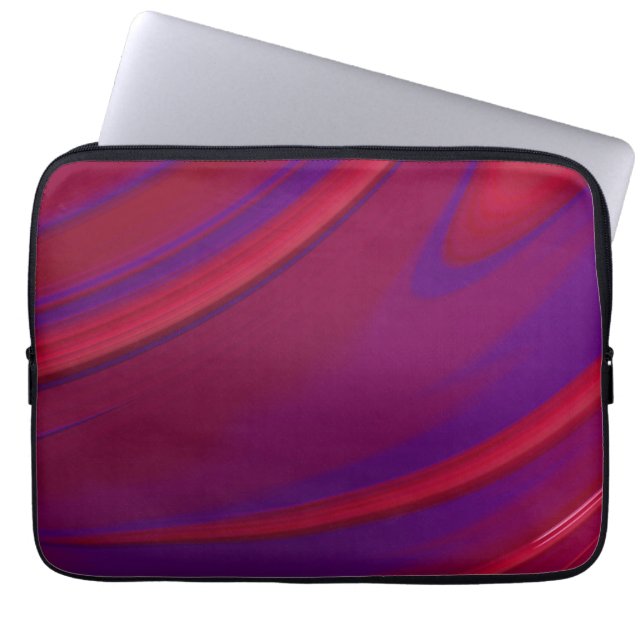 Moderne Abstracte minimalistische rode Paarse werv Laptop Sleeve (Voorkant)