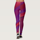 Moderne Abstracte minimalistische rode Paarse werv Leggings (Achterkant)
