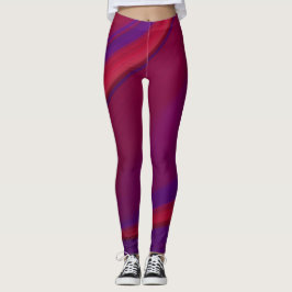 Moderne Abstracte minimalistische rode Paarse werv Leggings
