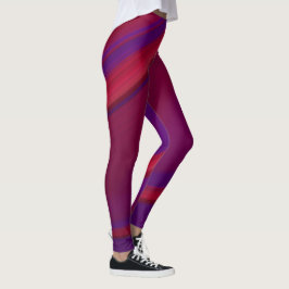 Moderne Abstracte minimalistische rode Paarse werv Leggings