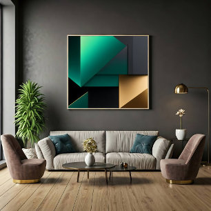 Moderne Abstracte Minimalistische Vormen Canvas Afdruk