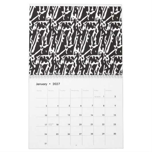 Moderne Abstracte Minimalistische Wandkalender Kalender (Jan 2027)