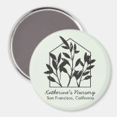 Moderne Abstracte minimalistische zwarte kamerplan Magneet (Voorkant / Achterkant)