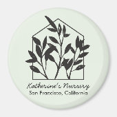 Moderne Abstracte minimalistische zwarte kamerplan Magneet (Voorkant)