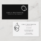 Moderne Abstracte minimalistische zwarte Professio Visitekaartje (Voorkant / Achterkant)