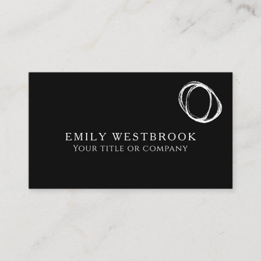 Moderne Abstracte minimalistische zwarte Professio Visitekaartje (Voorkant)