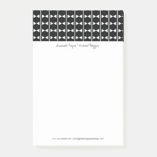Moderne Abstracte Monochrome Zwart en Wit Diamant Post-it® Notes