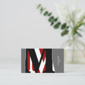 Moderne Abstracte Monogram Business/Networking Car Visitekaartje (Staand voorkant)