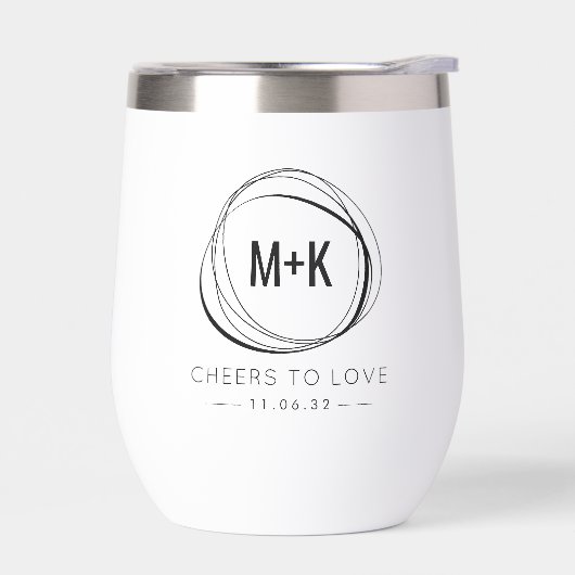 Moderne Abstracte Monogram Huwelijksgunst (Links)