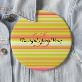 Moderne abstracte  monogram initiaal ronde button 6,0 cm