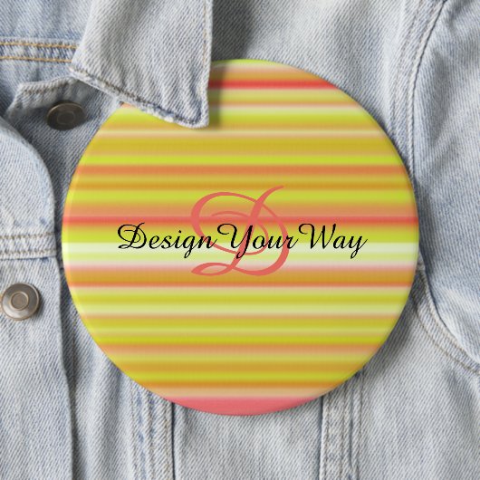 Moderne abstracte  monogram initiaal ronde button 6,0 cm (In situ)