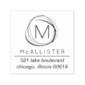 Moderne Abstracte monogram retouradresstempel Zelfinktende Stempel (Design)