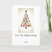 Moderne Abstracte mooie kerstboom familie Kaart (Achterkant)