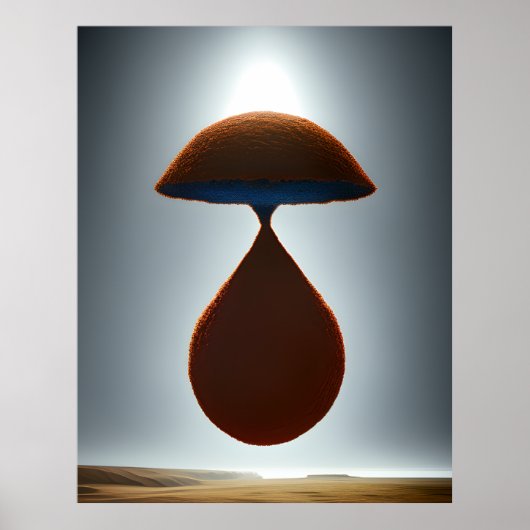 Moderne Abstracte, mooie surrealistische paraplu-b Poster (Voorkant)