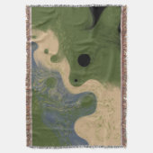 Moderne Abstracte Mosachtige Topografie Deken (Voorkant Verticaal)