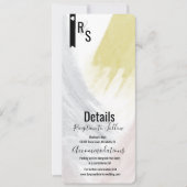 Moderne Abstracte mosterd Blush Wedding Details Kaart (Voorkant)