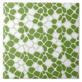 Moderne, abstracte mozaïek, pastelgroen, wit tegeltje (Voorkant)