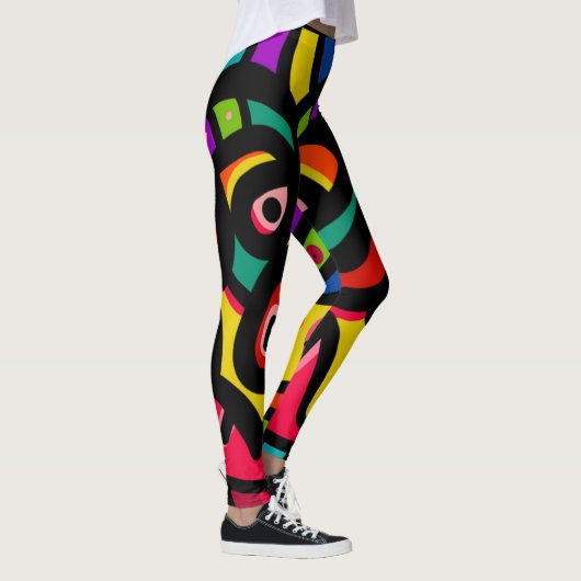 Moderne Abstracte multi-kleur Leggings (Rechts)
