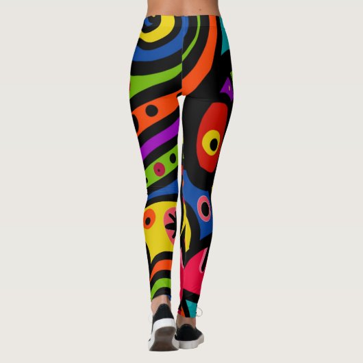 Moderne Abstracte multi-kleur Leggings (Achterkant)