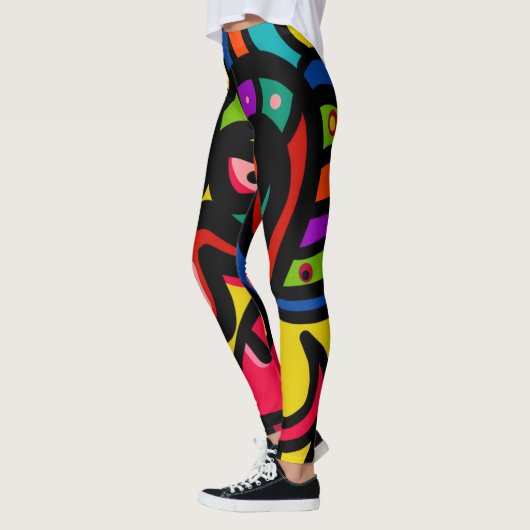 Moderne Abstracte multi-kleur Leggings (Links)