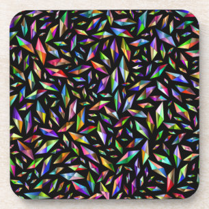 Moderne abstracte multikleurige diamanten op zwart bier onderzetter