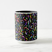 Moderne abstracte multikleurige diamanten op zwart mok (Midden)