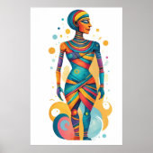 Moderne Abstracte mummie kunstwerken met felle kle Poster (Voorkant)