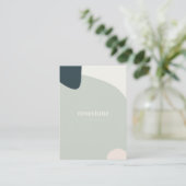 Moderne Abstracte Munt Groene Blauwgroen Pastel Ro Visitekaartje (Staand voorkant)