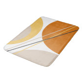 Moderne Abstracte Mustard Rust Brown uit de midden Badmat (Gekanteld)